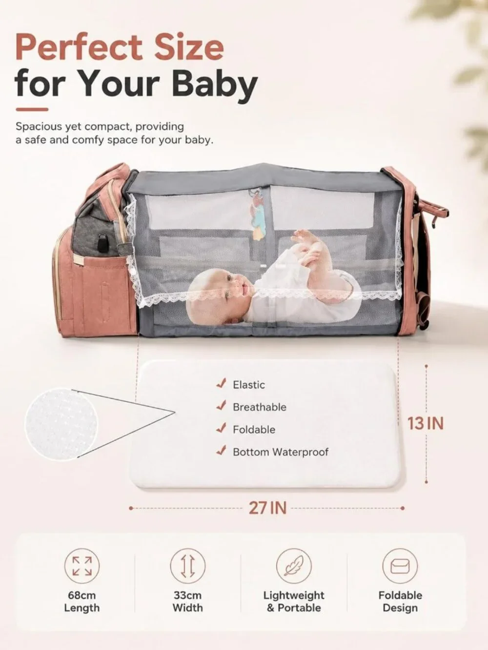 Stylish Diaper Backpack for Boys & Girls | Large Travel Baby Bag | Essential